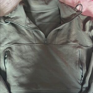 Stylish Green Quarter-Zip Pullover